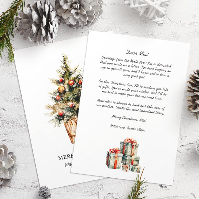 Letter from Santa to baby Christmas Tree Holiday Card (Creator Uploaded)