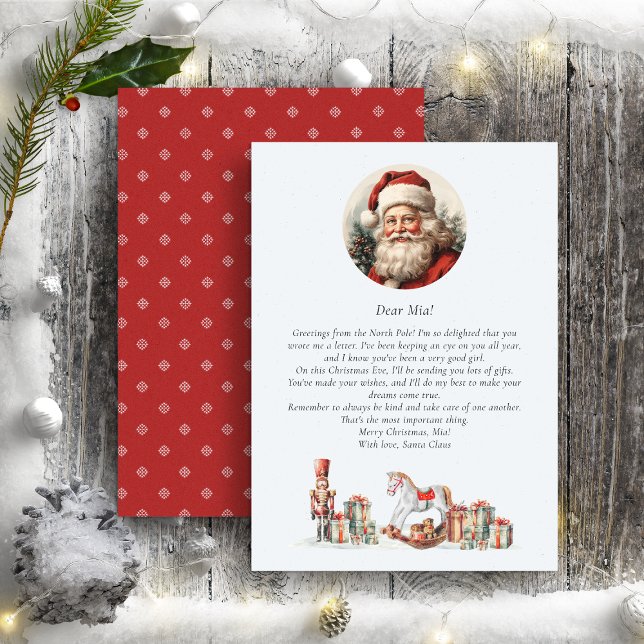 Letter from Santa to baby Cute Red Green Holiday Card (Creator Uploaded)