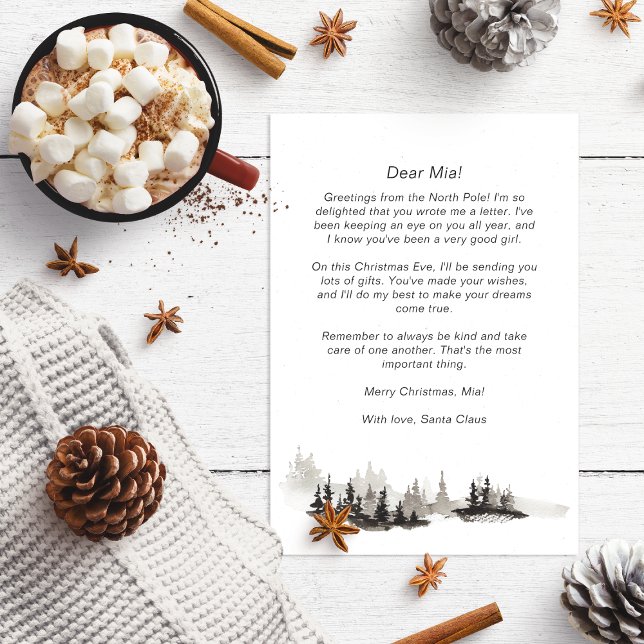 Letter from Santa to baby Monochrome Winter  Holiday Card (Creator Uploaded)