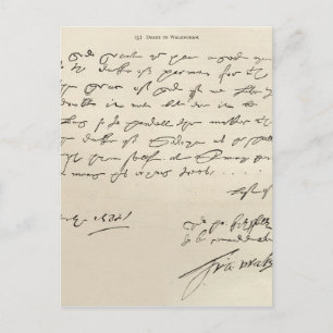 Letter from Sir Francis Drake Postcard