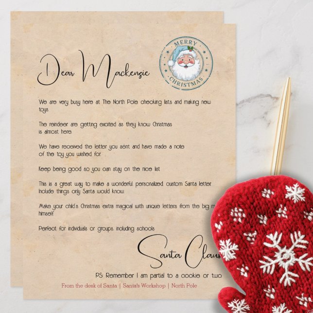Letter From the Desk of Santa Personalised (Letter From the Desk of Santa Personalized and signed by the big man himself. Created by Ricaso elf.)