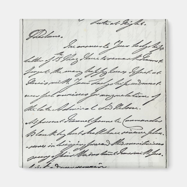 Letter from William IV to Lady Nelson Magnet (Front)
