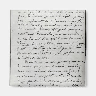 Letter from Zola to Edouard Manet 1868 Magnet