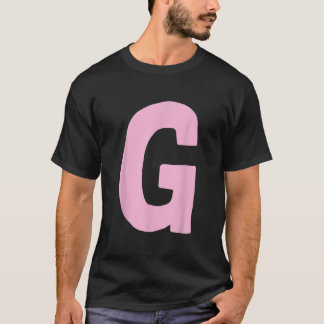 Letter G big and bold in pink T-Shirt