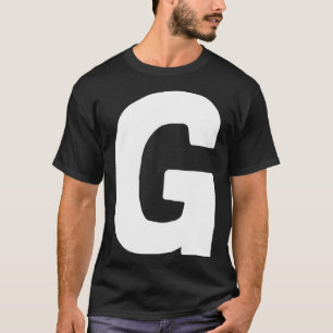 Letter G big and bold white T-Shirt