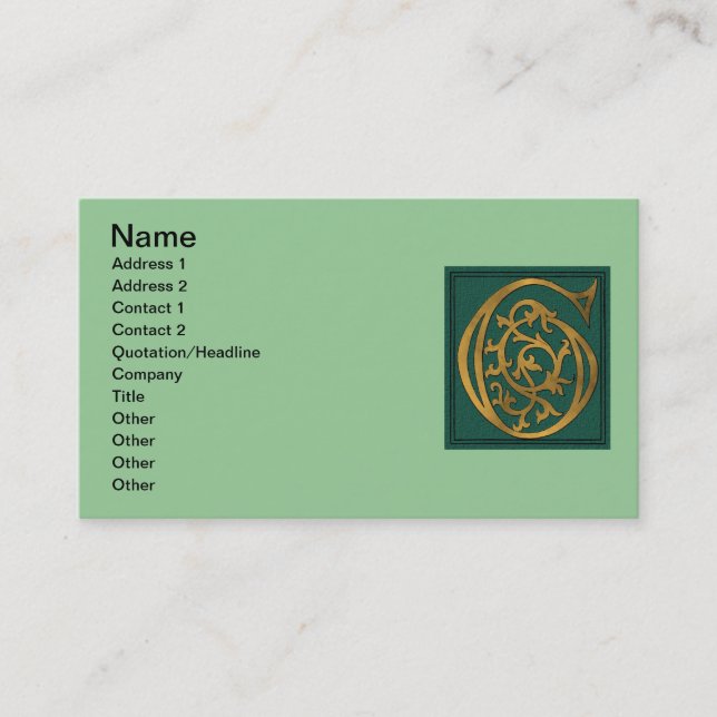 Letter G Business Card (Front)