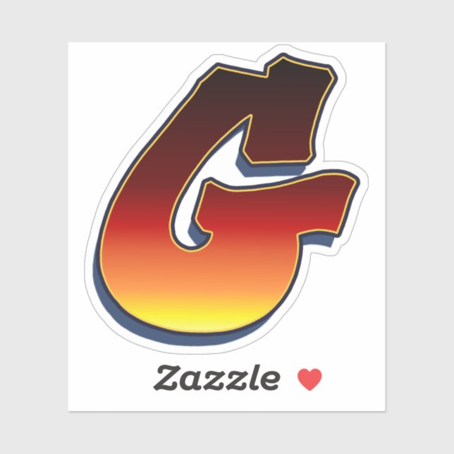 Letter G - flames Sticker (Sheet)