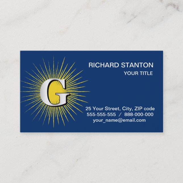Letter G – masonic symbol Business Card (Front)