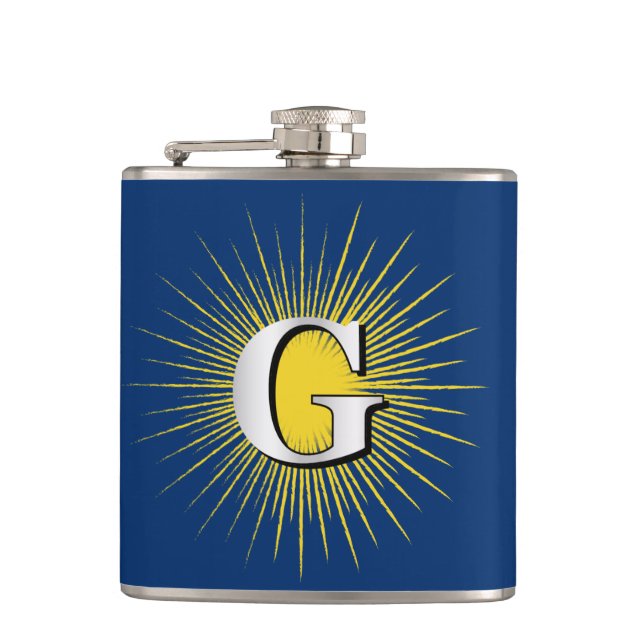 Letter G – masonic symbol Hip Flask (Front)