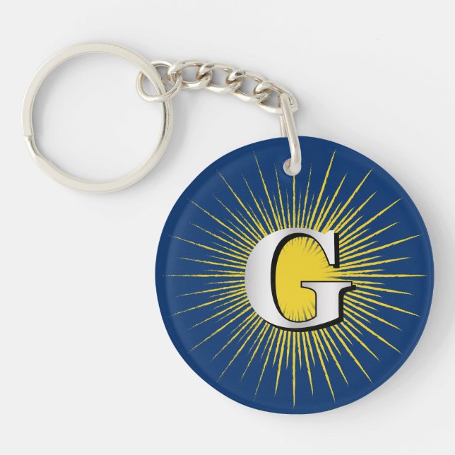 Letter G – masonic symbol Key Ring (Front)