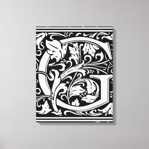 Letter G Mediaeval Monogram Art Nouveau Canvas Print