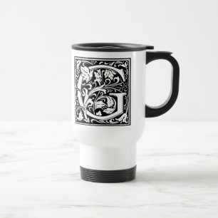 Letter G Mediaeval Monogram Art Nouveau Travel Mug
