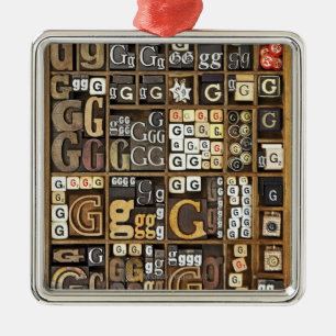 Letter G Metal Tree Decoration