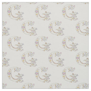 Letter G monogram decorative text custom fabric