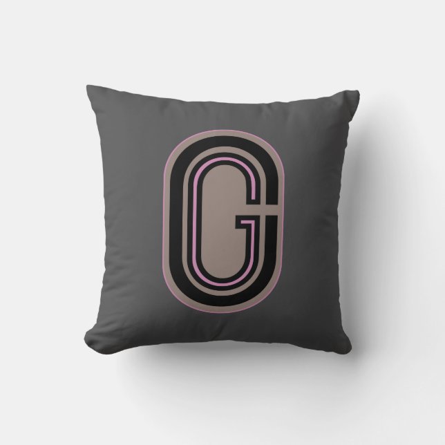 Letter G Monogram Oval Crest Cushion (Front)