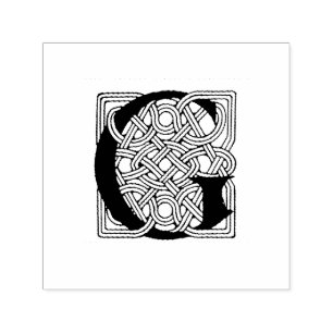 Letter G Monogram Vintage Celtic Knot Print Self-inking Stamp