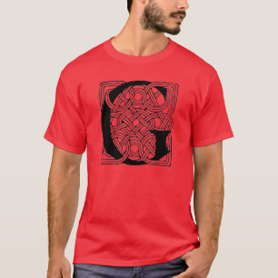 Letter G Monogram Vintage Celtic Knot Print T-Shirt