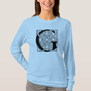 Letter G Monogram Vintage Celtic Knot Print T-Shirt