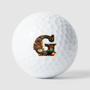 Letter G Thanksgiving style Golf Balls