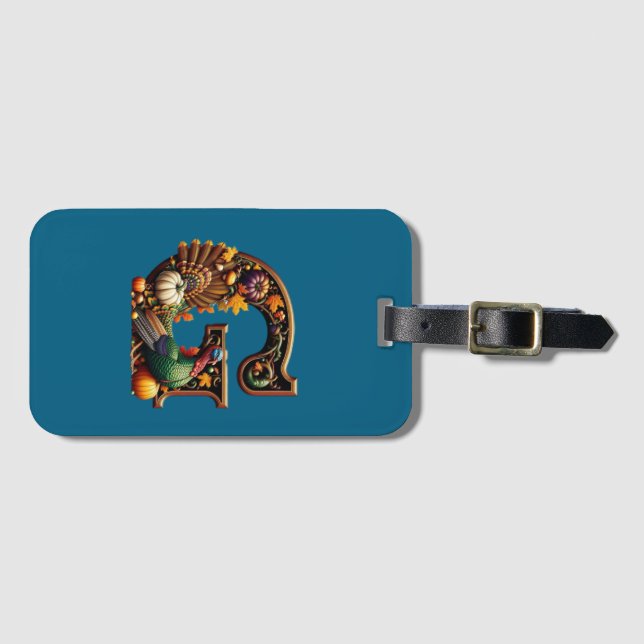 Letter G Thanksgiving style  Luggage Tag (Front Horizontal)