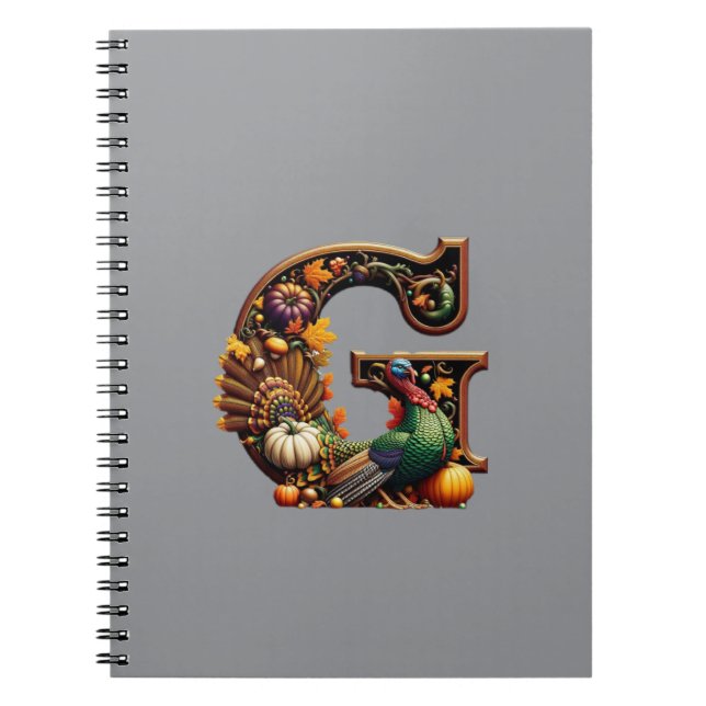 Letter G Thanksgiving style  Notebook (Front)