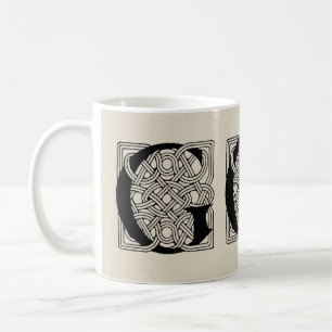 Letter G Vintage Celtic Knot Monogram Coffee Mug