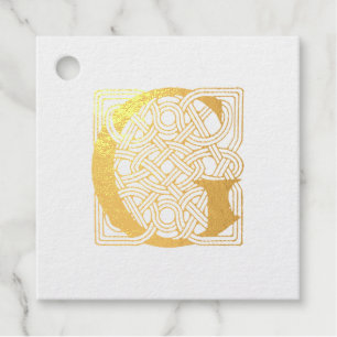 Letter G Vintage Celtic Knot Monogram Favour Tags