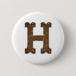 Letter H 6 Cm Round Badge