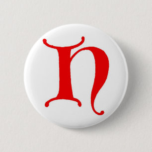 Letter H 6 Cm Round Badge