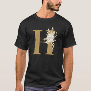 Letter H Alphabet Letters Floral T-Shirt