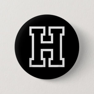 Letter H Alphabet Name Athletic Sports Monogram Ou 6 Cm Round Badge