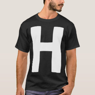 Letter H big and bold white T-Shirt