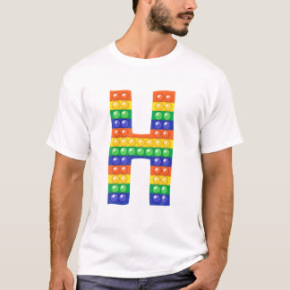 Letter H Capital Alphabet Fidget Pop It Funny Matc T-Shirt