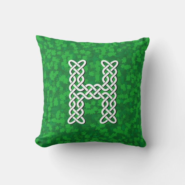 Letter H Celtic Knot Alphabet Cushion (Front)