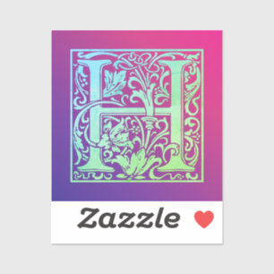 Letter H Colourful Vintage First Letter Gradient