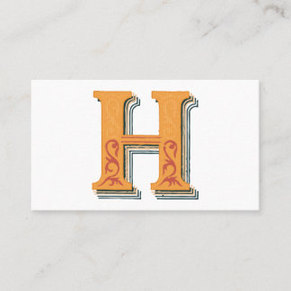 Letter "H" Elegant Embroidered Business Card