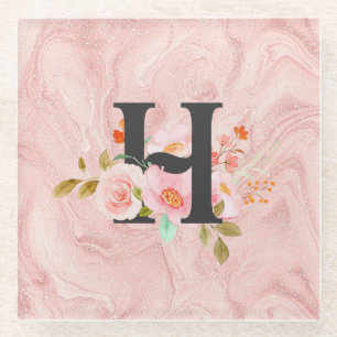 Letter H Glass Coaster