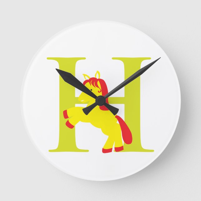 Letter H Initial Clock (Front)