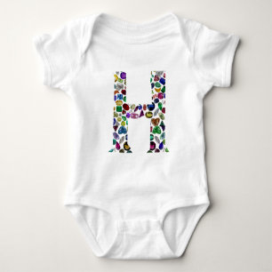 Letter H Monogram Baby Bodysuit