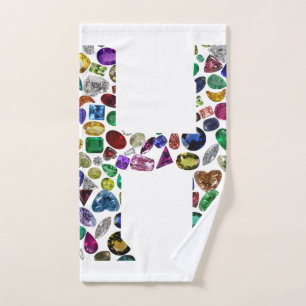 Letter H Monogram Hand Towel