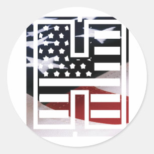 Letter H Monogram Initial USA Classic Round Sticker