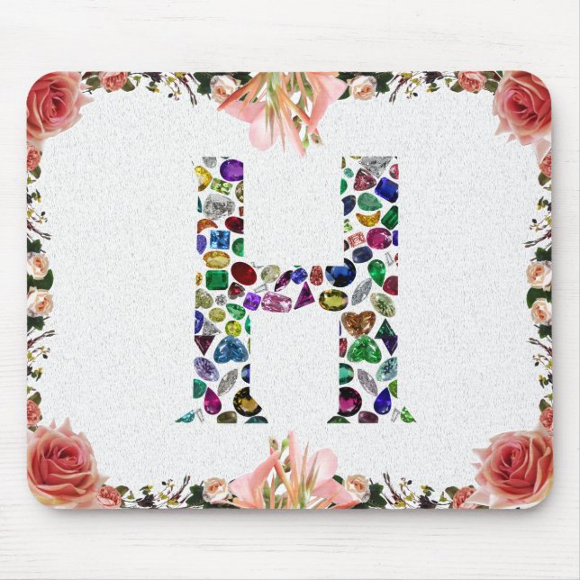 Letter H Monogram Mouse Pad (Front)