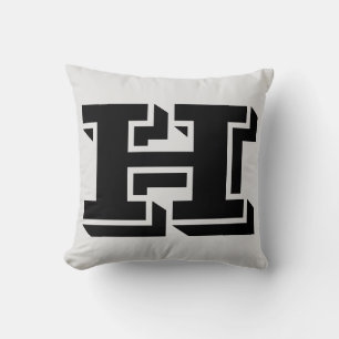 LETTER H MONOGRAM PILLOW
