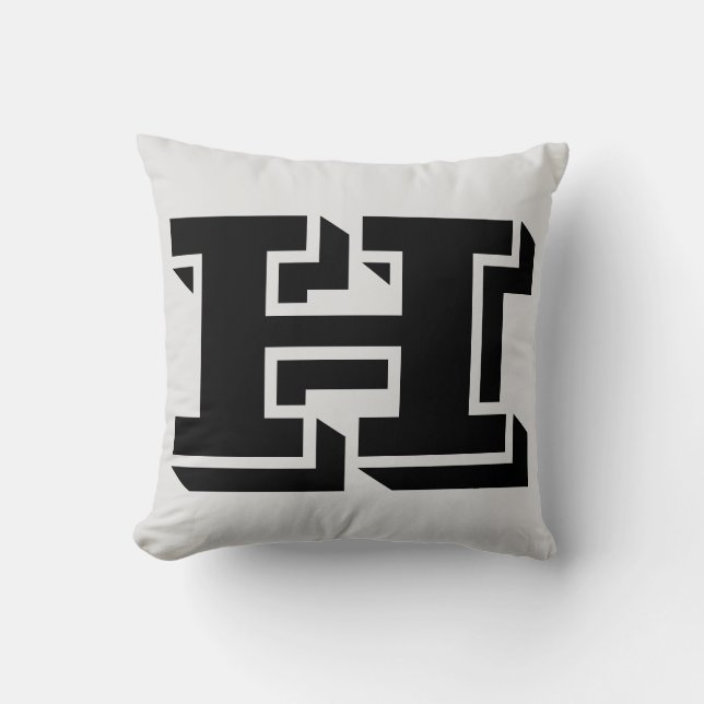 LETTER H MONOGRAM PILLOW (Front)