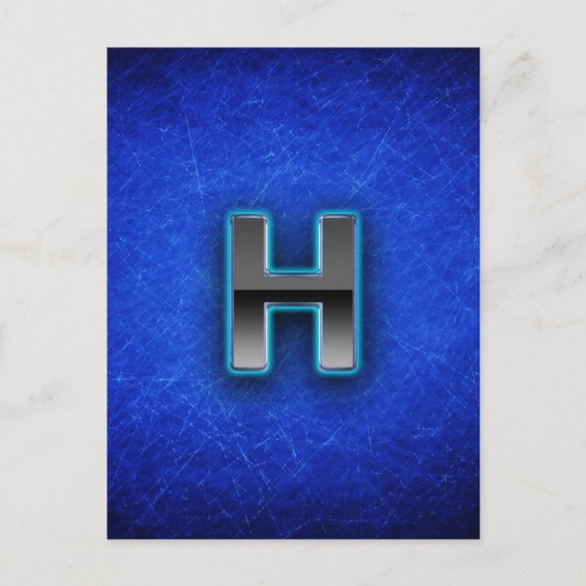 Letter H - neon blue edition Postcard (Front)