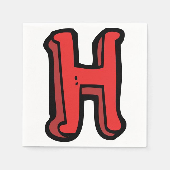 Letter H Paper Napkins (Front)