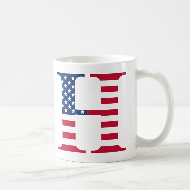 Letter H Patriotic Mug (Right)