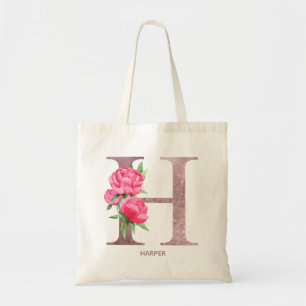 Letter H Personalised name monogram bridesmaid    Tote Bag