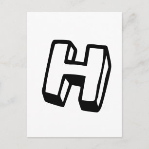 Letter H Postcard