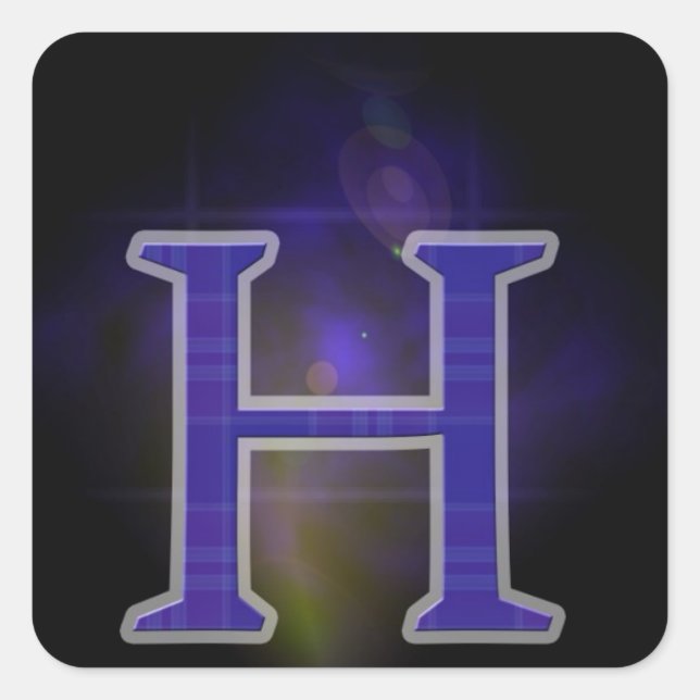 Letter H Square Sticker (Front)